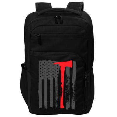 Fire American Flag Great Gift Thin Red Line Firefighter Gift Impact Tech Backpack