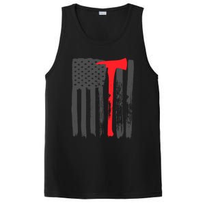 Fire American Flag Great Gift Thin Red Line Firefighter Gift PosiCharge Competitor Tank