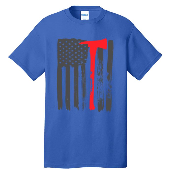 Fire American Flag Great Gift Thin Red Line Firefighter Gift Tall T-Shirt