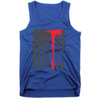 Fire American Flag Great Gift Thin Red Line Firefighter Gift Tank Top