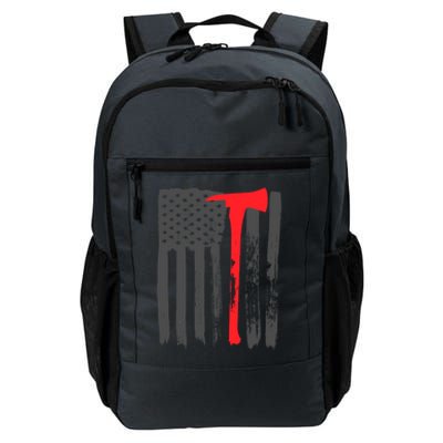 Fire American Flag Great Gift Thin Red Line Firefighter Gift Daily Commute Backpack