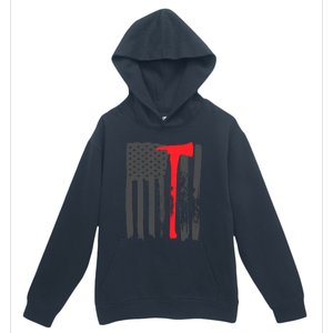 Fire American Flag Great Gift Thin Red Line Firefighter Gift Urban Pullover Hoodie