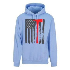 Fire American Flag Great Gift Thin Red Line Firefighter Gift Unisex Surf Hoodie