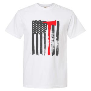 Fire American Flag Great Gift Thin Red Line Firefighter Gift Garment-Dyed Heavyweight T-Shirt