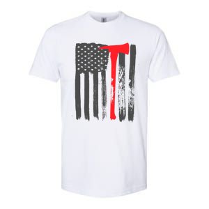 Fire American Flag Great Gift Thin Red Line Firefighter Gift Softstyle CVC T-Shirt