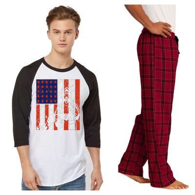 Firefighter American Flag Raglan Sleeve Pajama Set