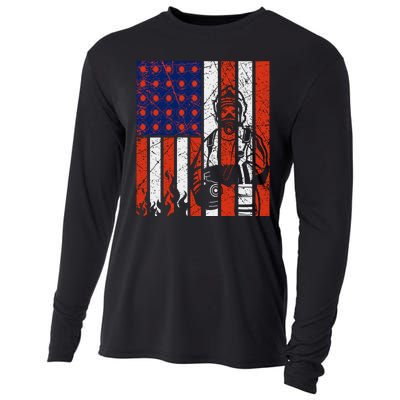 Firefighter American Flag Cooling Performance Long Sleeve Crew