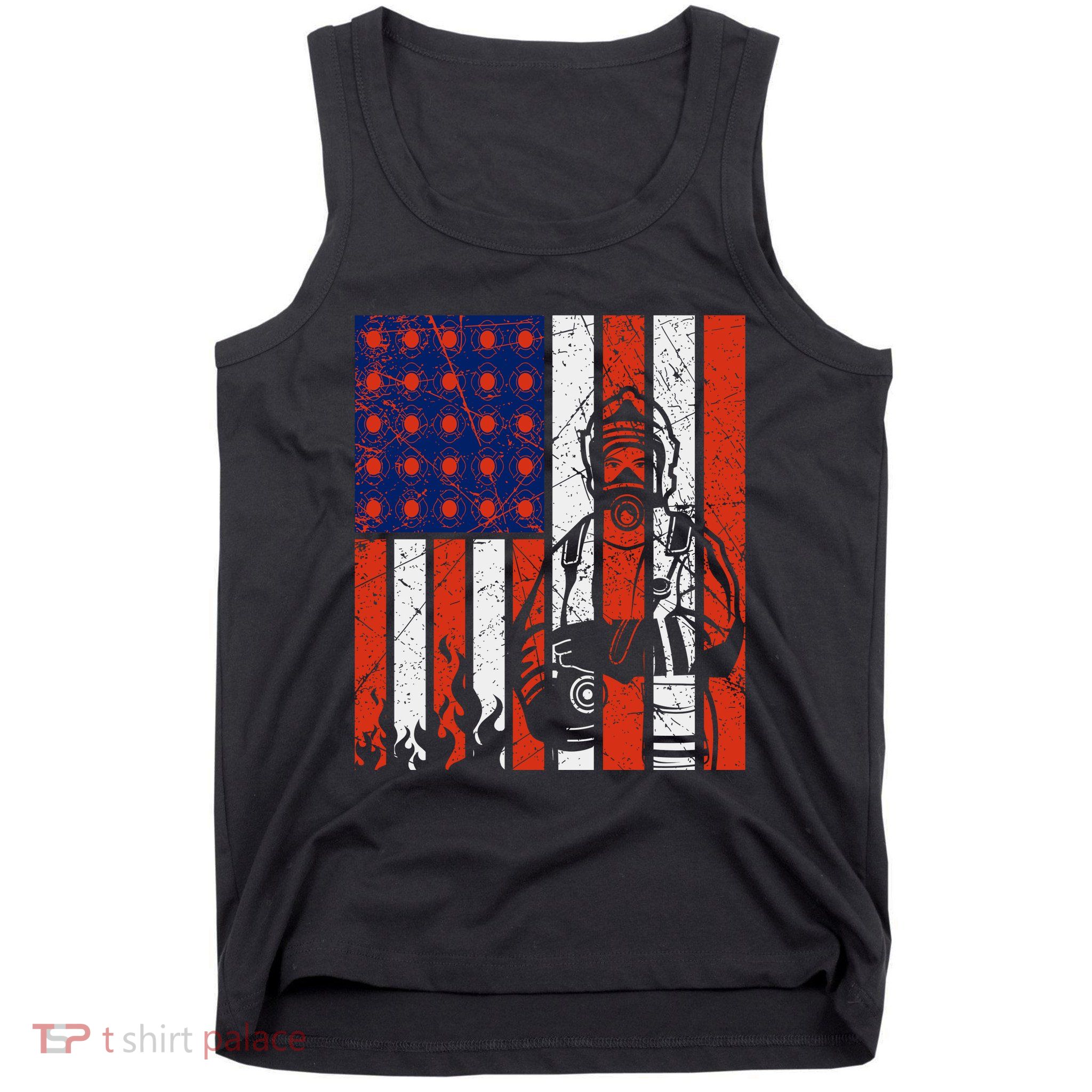 Firefighter American Flag Tank Top