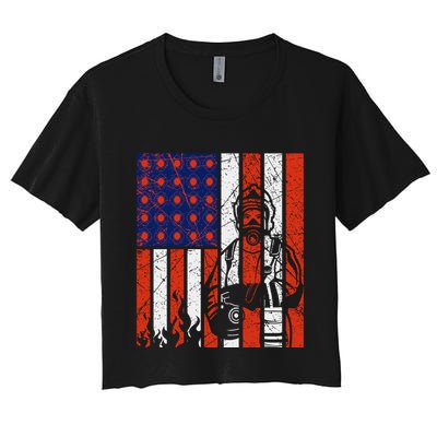 Firefighter American Flag Crop Top
