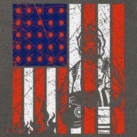 Firefighter American Flag Cotton Canvas Backpack