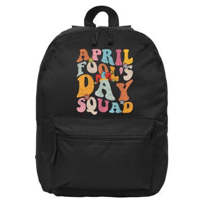 Funny April Fools Day Squad Pranks April Fool's Day Groovy 16 in Basic Backpack