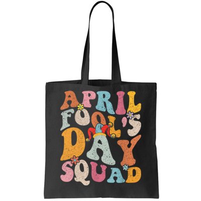 Funny April Fools Day Squad Pranks April Fool's Day Groovy Tote Bag