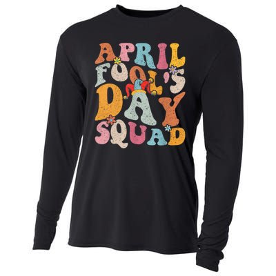 Funny April Fools Day Squad Pranks April Fool's Day Groovy Cooling Performance Long Sleeve Crew