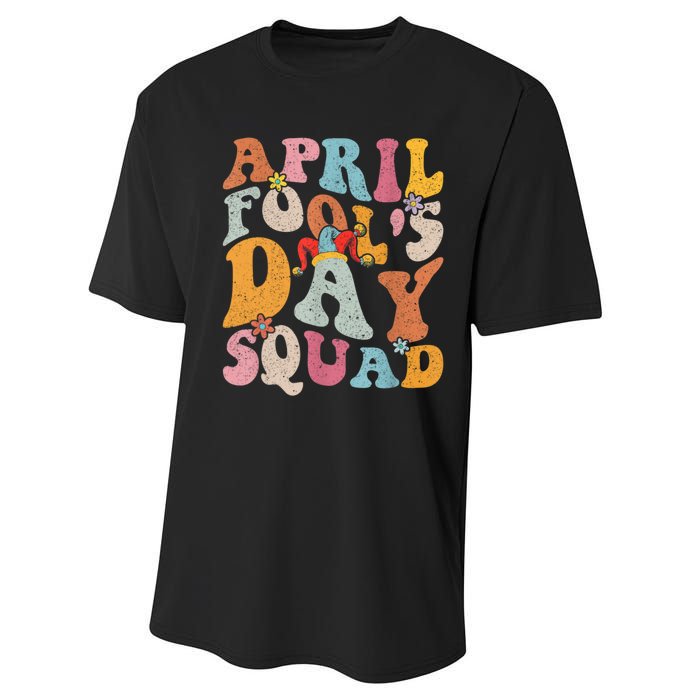 Funny April Fools Day Squad Pranks April Fool's Day Groovy Performance Sprint T-Shirt