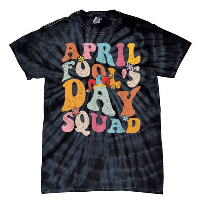 Funny April Fools Day Squad Pranks April Fool's Day Groovy Tie-Dye T-Shirt