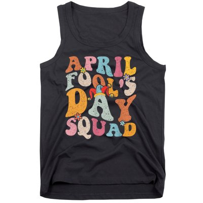 Funny April Fools Day Squad Pranks April Fool's Day Groovy Tank Top