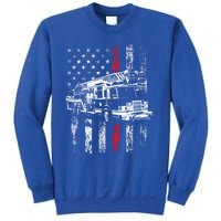 Fire American Flag Gift Thin Red Line Firefighter Gift Sweatshirt