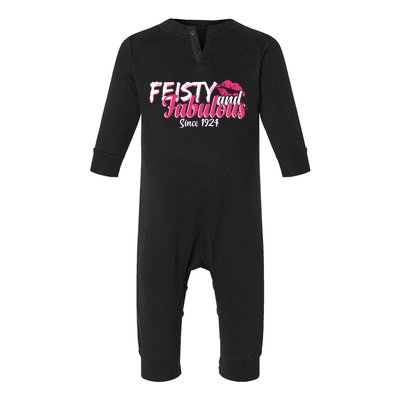 Feisty And Fabulous Since 1924 100th Birthday Infant Fleece One Piece