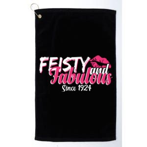 Feisty And Fabulous Since 1924 100th Birthday Platinum Collection Golf Towel