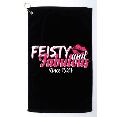 Feisty And Fabulous Since 1924 100th Birthday Platinum Collection Golf Towel