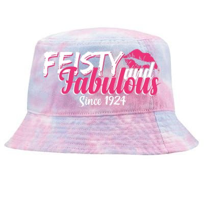 Feisty And Fabulous Since 1924 100th Birthday Tie-Dyed Bucket Hat