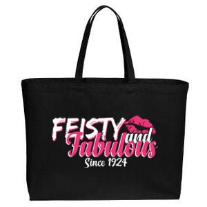 Feisty And Fabulous Since 1924 100th Birthday Cotton Canvas Jumbo Tote