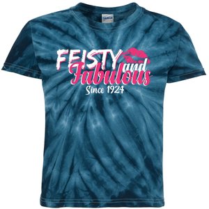 Feisty And Fabulous Since 1924 100th Birthday Kids Tie-Dye T-Shirt