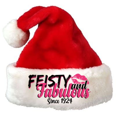 Feisty And Fabulous Since 1924 100th Birthday Premium Christmas Santa Hat