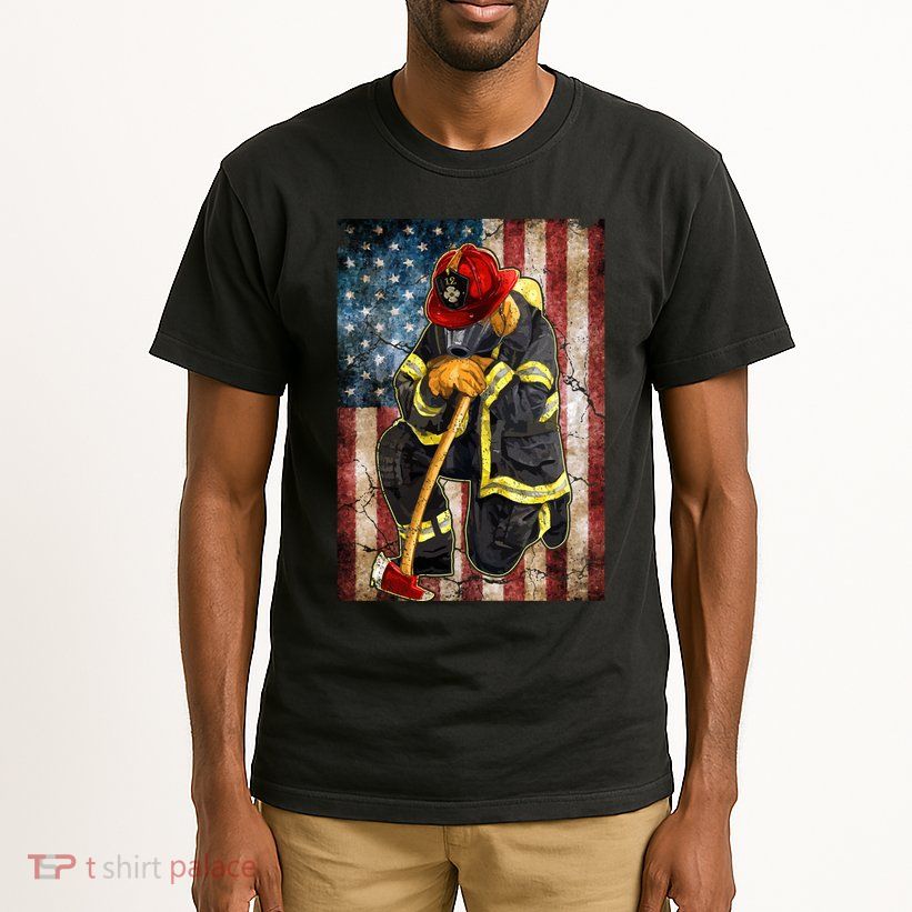 Firefighter American Flag Tall T-Shirt