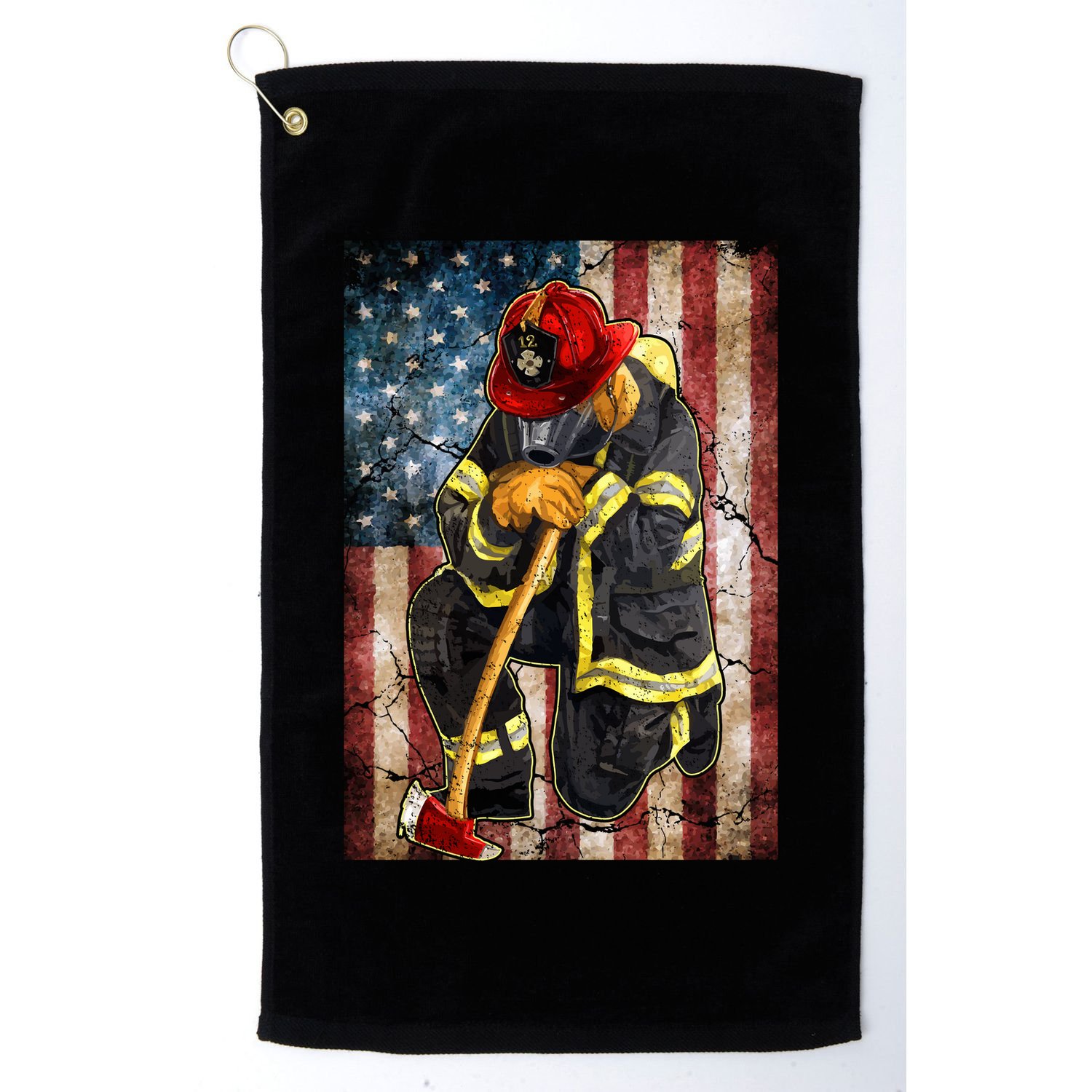 Firefighter American Flag Golf Towel