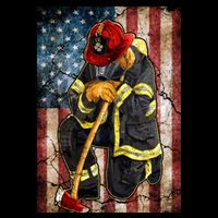 Firefighter American Flag Wool Snapback Cap