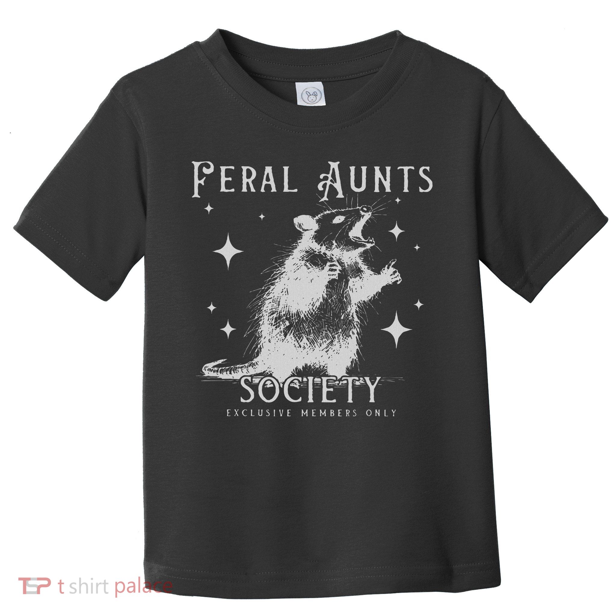 Funny Auntie Feral Aunts Build Character Raccoon Lover Toddler T-Shirt