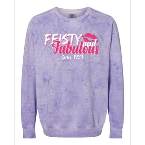 Feisty And Fabulous Since 1934 90th Birthday Colorblast Crewneck Sweatshirt