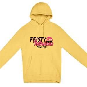 Feisty And Fabulous Since 1934 90th Birthday Premium Pullover Hoodie