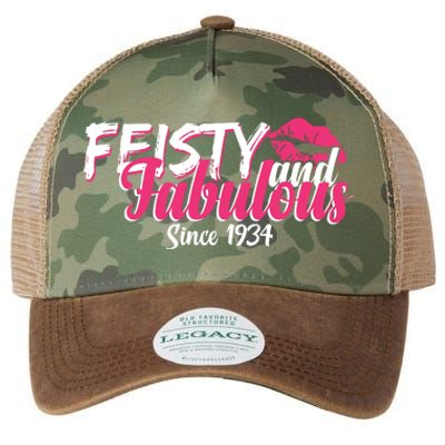 Feisty And Fabulous Since 1934 90th Birthday Legacy Tie Dye Trucker Hat