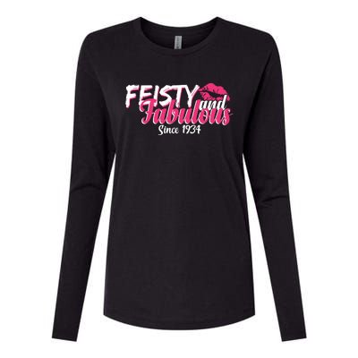 Feisty And Fabulous Since 1934 90th Birthday Womens Cotton Relaxed Long Sleeve T-Shirt