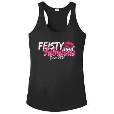 Feisty And Fabulous Since 1934 90th Birthday Ladies PosiCharge Competitor Racerback Tank