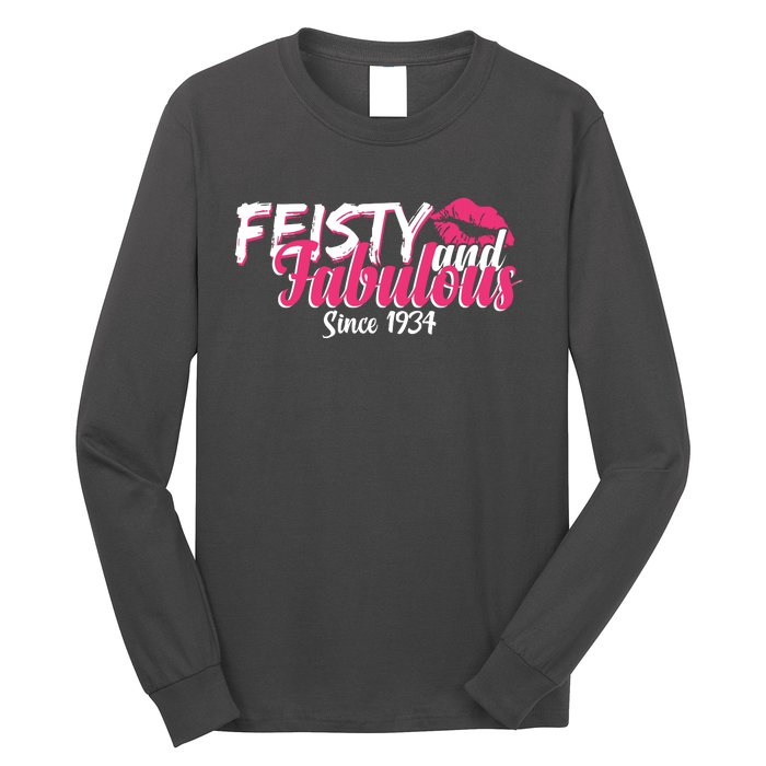 Feisty And Fabulous Since 1934 90th Birthday Long Sleeve Shirt