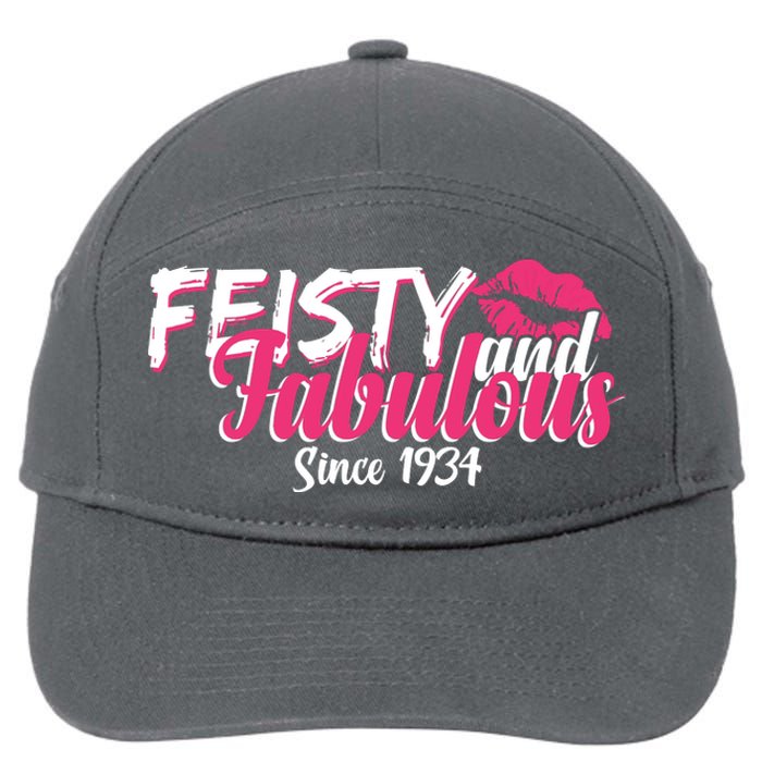 Feisty And Fabulous Since 1934 90th Birthday 7-Panel Snapback Hat