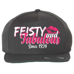 Feisty And Fabulous Since 1934 90th Birthday Wool Snapback Cap