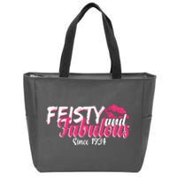 Feisty And Fabulous Since 1934 90th Birthday Zip Tote Bag