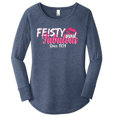 Feisty And Fabulous Since 1934 90th Birthday Women's Perfect Tri Tunic Long Sleeve Shirt