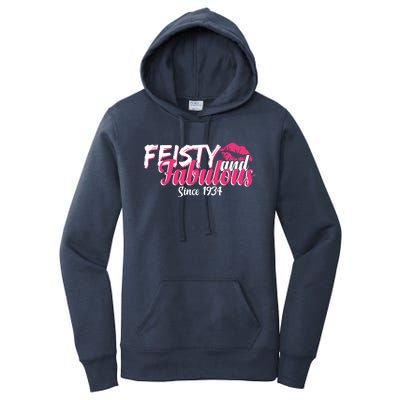 Feisty And Fabulous Since 1934 90th Birthday Women's Pullover Hoodie