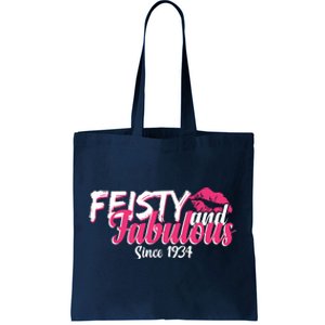 Feisty And Fabulous Since 1934 90th Birthday Tote Bag