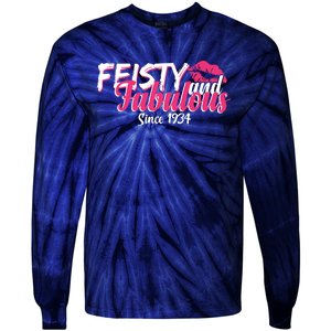 Feisty And Fabulous Since 1934 90th Birthday Tie-Dye Long Sleeve Shirt