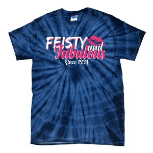 Feisty And Fabulous Since 1934 90th Birthday Tie-Dye T-Shirt