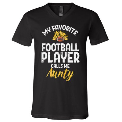 Favorite American Football Player Aunty Aunt Auntie V-Neck T-Shirt