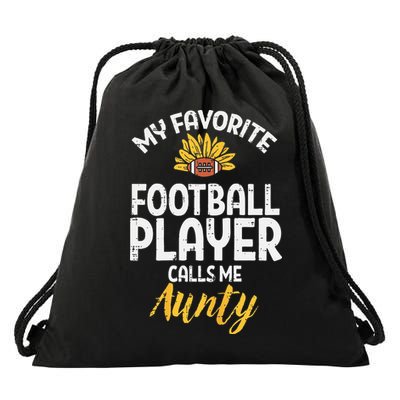 Favorite American Football Player Aunty Aunt Auntie Drawstring Bag
