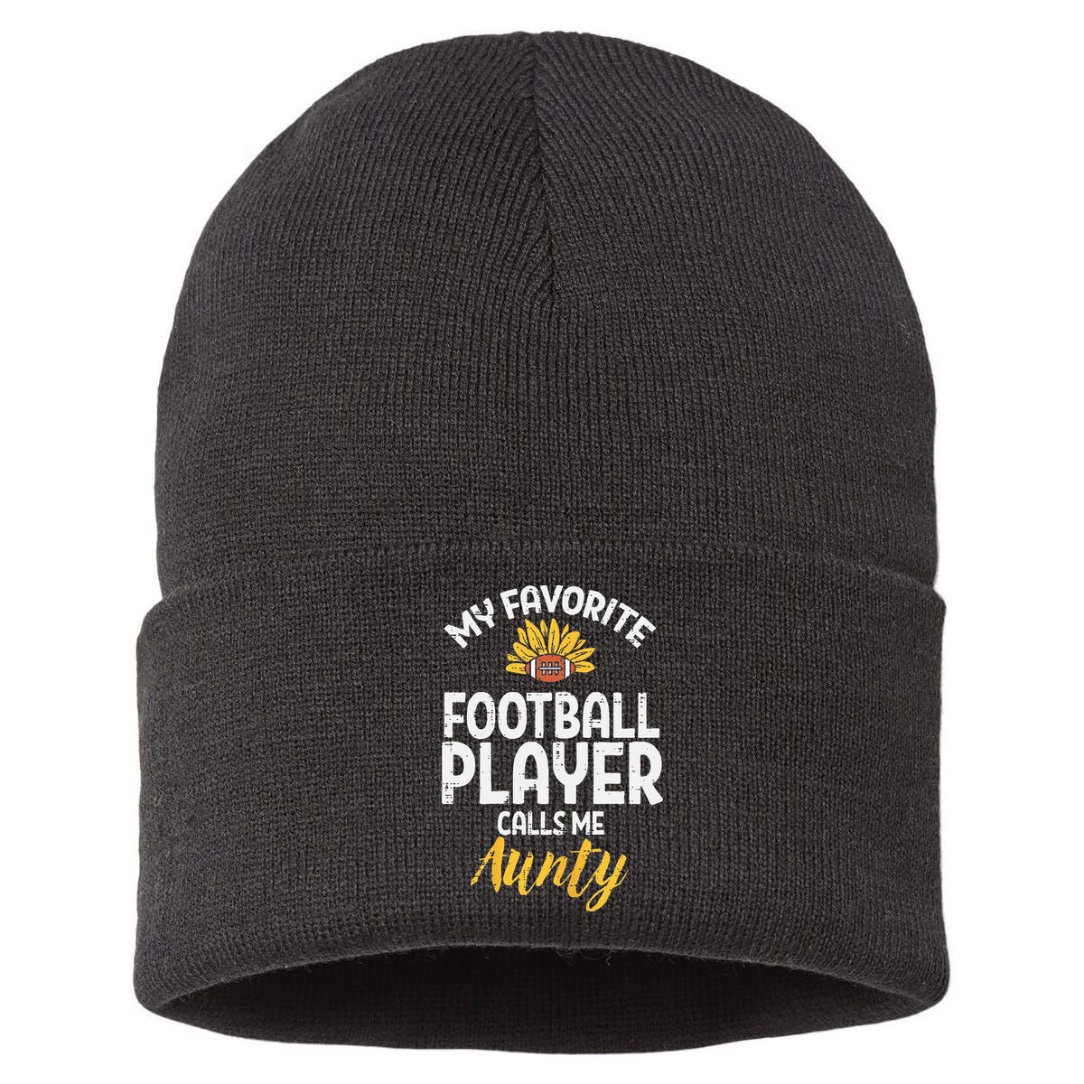 Favorite American Football Player Aunty Aunt Auntie Sustainable Knit Beanie