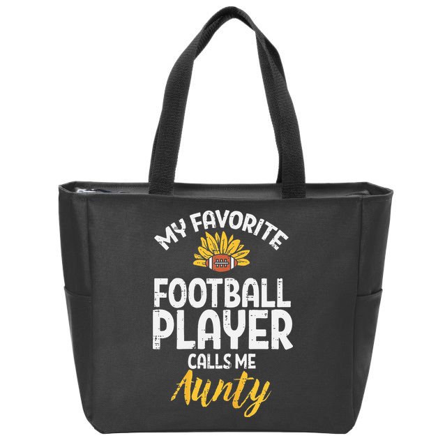 Favorite American Football Player Aunty Aunt Auntie Zip Tote Bag